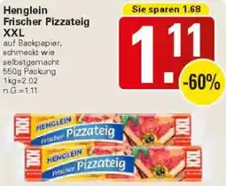 WEZ Henglein Frischer Pizzateig XXL Angebot