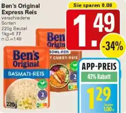 WEZ Ben's Original Express Reis Angebot