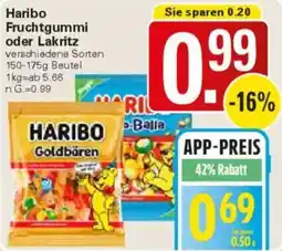 WEZ Haribo Fruchtgummi oder Lakritz Angebot