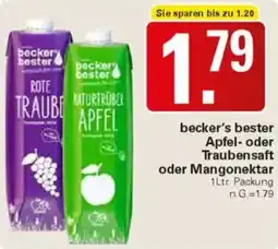 WEZ becker's bester Apfel oder Traubensaft oder Mangonektar Angebot