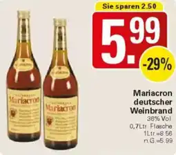 WEZ Mariacron deutscher Weinbrand Angebot