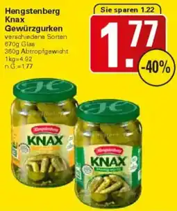 WEZ Hengstenberg Knax Gewürzgurken Angebot