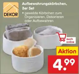 Netto Marken-Discount DEKOR Aufbewahrungskörbchen, 3er Set Angebot