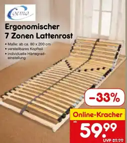 Netto Marken-Discount Coemo Ergonomischer 7 Zonen Lattenrost Angebot
