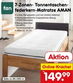 Netto Marken-Discount fan 7-Zonen- Tonnentaschenfederkern-Matratze AMAN Angebot