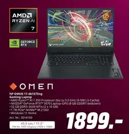 MediaMarkt HP OMEN 17-db1375ng Gaming Laptop Angebot