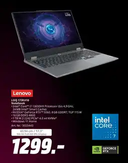 MediaMarkt Lenovo LOQ 17IRX10 Notebook Angebot