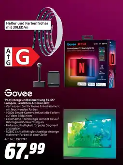 MediaMarkt Govee TV-Hintergrundbeleuchtung 55-65" Lampen, Leuchten & Deko Licht Angebot
