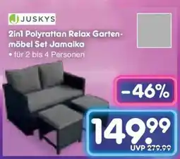 Netto Marken-Discount JUSKYS 2in1 Polyrattan Relax Gartenmöbel Set Jamaika Angebot