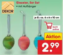 Netto Marken-Discount DEKOR Glaseier, 3er Set Angebot