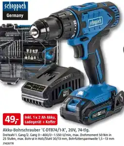 Bauhaus scheppach Akku-Bohrschrauber 'C-DTB74/1-X', 20V, 74-tlg. Angebot