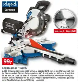 Bauhaus scheppach Kappzugsäge 'HM216' Angebot