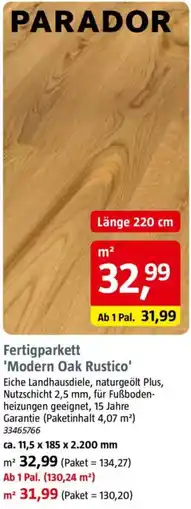 Bauhaus Fertigparkett 'Modern Oak Rustico' Angebot