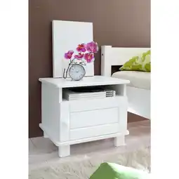 Netto Marken-Discount TiCAA Nachtkommode Bora Kiefer 1 türig Weiß Angebot