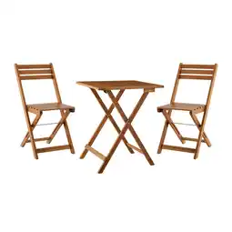 Netto Marken-Discount Juskys Balkonmöbel Set Bala - Sitzgruppe 3-teilig aus Holz für 2 Personen, klappbar, platzsparend Angebot