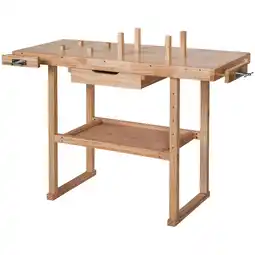 Netto Marken-Discount tectake Holzwerkbank, mit 2 Schraubstöcken, 4 Stirnhölzer und 4 Bankhaken, 117 x 47,5 x 83 cm Angebot