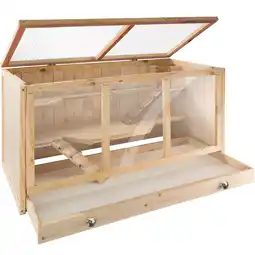 Netto Marken-Discount tectake Nagerkäfig, aus Holz, aufklappbares Dachgitter, 95 x 50 x 50 cm Angebot