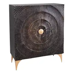 Netto Marken-Discount riess-ambiente Highboard GOLDEN SUNSET - 120cm schwarz / gold handgearbeitet Mangoholz Angebot