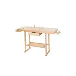 Netto Marken-Discount tectake Holzwerkbank, mit 2 Schraubstöcken, 4 Stirnhölzer und 4 Bankhaken, 137 x 50 x 87 cm Angebot