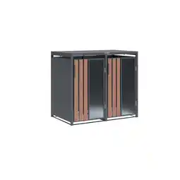 Netto Marken-Discount Westmann Mülltonnenbox Status 2 2 x 240L Anthrazit & Holzoptik 80x132x116cm Angebot