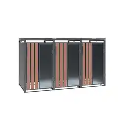 Netto Marken-Discount Westmann Mülltonnenbox Status 3 3 x 240L Anthrazit & Holzoptik 80x198x116cm Angebot