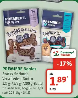 Fressnapf PREMIERE Bonies Snacks für Hunde Angebot