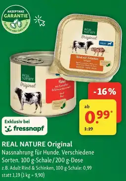 Fressnapf REAL NATURE Original Nassnahrung für Hunde Angebot