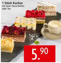 Zurbrüggen 1 Stück Kuchen mit einer Tasse Kaffee oder Tee Angebot