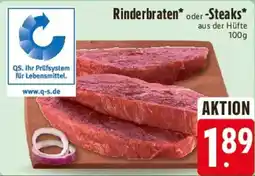 Edeka Rinderbraten oder Steaks Angebot