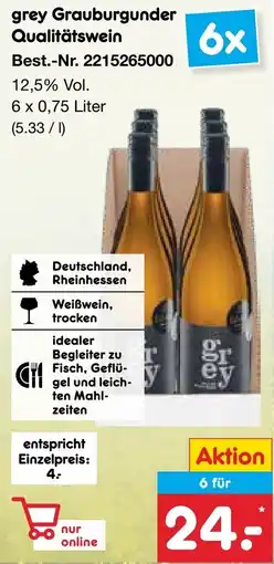 Netto Marken-Discount grey Grauburgunder Qualitätswein Angebot