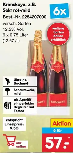 Netto Marken-Discount Krimskoye, z.B. Sekt rot-mild Angebot