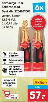 Netto Marken-Discount Krimskoye, z.B. Sekt rot-mild Angebot