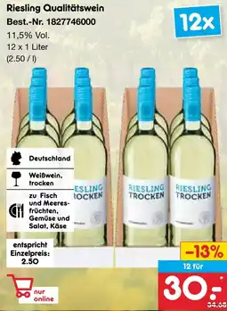 Netto Marken-Discount Riesling Qualitätswein Angebot