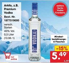 Netto Marken-Discount Arktis, z.B. Premium Vodka Angebot