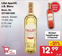 Netto Marken-Discount Lillet Aperitif, z.B. Blanc Angebot