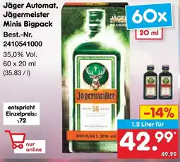 Netto Marken-Discount Jäger Automat, Jägermeister Minis Bigpack Angebot