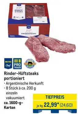 METRO Rinder-Hüftsteaks portioniert Angebot