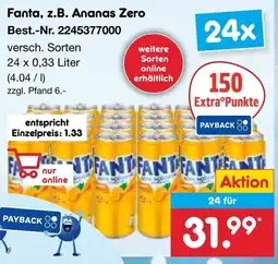 Netto Marken-Discount Fanta, z.B. Ananas Zero Angebot