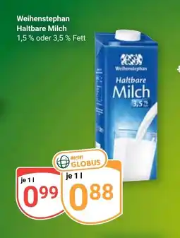 Globus Weihenstephan Haltbare Milch Angebot