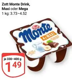 Globus Zott Monte Drink, Maxi oder Mega Angebot