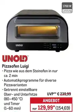 METRO UNOLD Pizzaofen Luigi Angebot