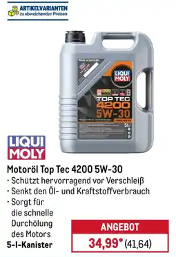 METRO LIQUI MOLY Motoröl Top Tec 4200 5W-30 Angebot