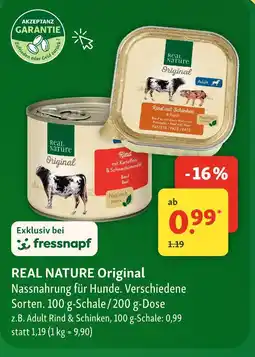 Fressnapf Real nature original nassnahrung für hunde Angebot