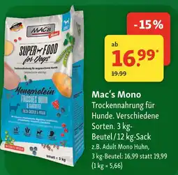 Fressnapf Mac's mono trockennahrung Angebot