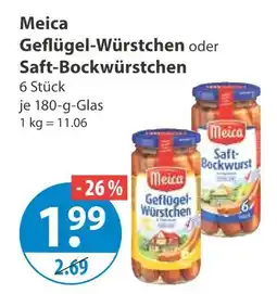 V Markt Meica geflügel-würstchen oder saft-bockwürstchen Angebot