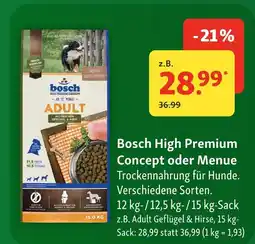 Fressnapf Bosch high premium concept oder menue Angebot