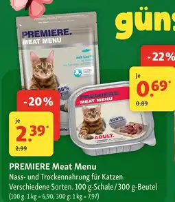 Fressnapf Premiere meat menu Angebot