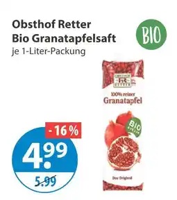 V Markt Obsthof retter bio granatapfelsaft Angebot