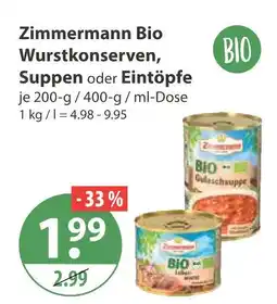 V Markt Zimmermann bio wurstkonserven Angebot