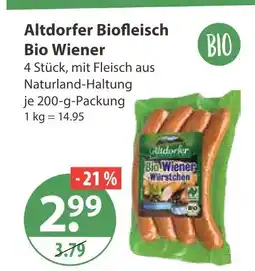 V Markt Altdorfer biofleisch bio wiener Angebot